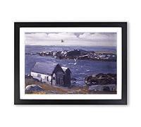 Big Box Art The Gulls, Monhegan by George Bellows Framed Wall Art Picture Print Ready to Hang, Black A2 (62 x 45 cm)