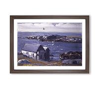 Big Box Art The Gulls, Monhegan by George Bellows Framed Wall Art Picture Print Ready to Hang, Walnut A2 (62 x 45 cm)