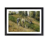 Big Box Art The Harvest by Camille Pissarro Framed Wall Art Picture Print Ready to Hang, Black A2 (62 x 45 cm)