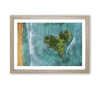 Big Box Art The Heart of The Island Painting Framed Wall Art Picture Print Ready to Hang, Oak A2 (62 x 45 cm)