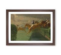 Big Box Art The Horse Race by Louis Anquetin Framed Wall Art Picture Print Ready to Hang, Walnut A2 (62 x 45 cm)