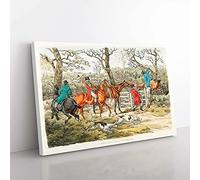 Big Box Art The Hunt by Henry Alken Canvas Wall Art Print Ready to Hang Picture, 76 x 50 cm (30 x 20 Inch), White, Brown, Cream, Grey, Cream
