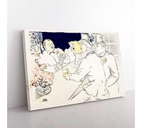 Big Box Art The Irish and American Bar by Henri De Toulouse-Lautrec Canvas Wall Art Print Ready to Hang Picture, 76 x 50 cm (30 x 20 Inch), White, Grey, Red