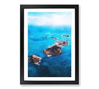 Big Box Art The Isles of Sicilly Painting Framed Wall Art Picture Print Ready to Hang, Black A2 (62 x 45 cm)