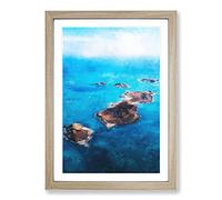 Big Box Art The Isles of Sicilly Painting Framed Wall Art Picture Print Ready to Hang, Oak A2 (62 x 45 cm)