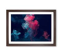 Big Box Art The Jellyfish in Abstract Framed Wall Art Picture Print Ready to Hang, Walnut A2 (62 x 45 cm)