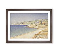 Big Box Art The Jetty at Cassis, Opus by Paul Signac Framed Wall Art Picture Print Ready to Hang, Walnut A2 (62 x 45 cm)