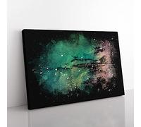 Big Box Art The Jurassic Coast in Dorset Paint Splash Canvas Wall Art Print Ready to Hang Picture, 76 x 50 cm (30 x 20 Inch), Black, Green, Green