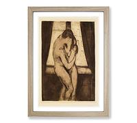 Big Box Art The Kiss Vol.2 by Edvard Munch Framed Wall Art Picture Print Ready to Hang, Oak A2 (62 x 45 cm)