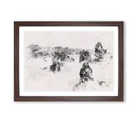 Big Box Art The Kula Hawaii Coastline Watercolour Framed Wall Art Picture Print Ready to Hang, Walnut A2 (62 x 45 cm)