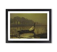 Big Box Art The Lady of Shalott by John Atkinson Grimshaw Framed Wall Art Picture Print Ready to Hang, Black A2 (62 x 45 cm)