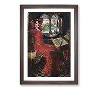 Big Box Art The Lady of Shalott in Red Framed Print A2 Walnut