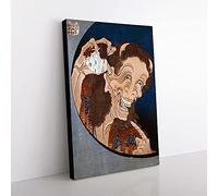 Big Box Art The Laughing Demon by Katsushika Hokusai Painting Canvas Wall Art Print Ready to Hang Picture, 76 x 50 cm (30 x 20 Inch), Cream, Brown, Grey, Blue, Brown