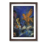 Big Box Art The Lighter of Dreams by Odilon Redon Framed Wall Art Picture Print Ready to Hang, Walnut A2 (62 x 45 cm)
