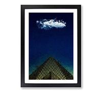 Big Box Art The Louvre Museum in Paris France Framed Wall Art Picture Print Ready to Hang, Black A2 (62 x 45 cm)