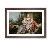 Big Box Art The Love Letter by Francois Boucher Framed Wall Art Picture Print Ready to Hang, Walnut A2 (62 x 45 cm)