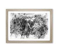 Big Box Art The Majestic Elephant in Abstract Framed Wall Art Picture Print Ready to Hang, Oak A2 (62 x 45 cm)