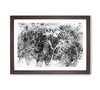 Big Box Art The Majestic Elephant in Abstract Framed Wall Art Picture Print Ready to Hang, Walnut A2 (62 x 45 cm)