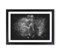 Big Box Art The Majestic Elephant Paint Splash Framed Wall Art Picture Print Ready to Hang, Black A2 (62 x 45 cm)