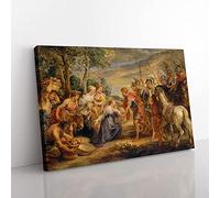Big Box Art The Meeting of David and Abigail by Peter Paul Rubens Canvas Wall Art Print Ready to Hang Picture, 76 x 50 cm (30 x 20 Inch), Green, Cream, Cream