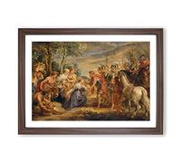 Big Box Art The Meeting of David and Abigail by Peter Paul Rubens Framed Wall Art Picture Print Ready to Hang, Walnut A2 (62 x 45 cm)