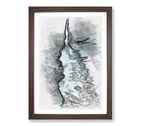 Big Box Art The Middle of The Wave Sketch Framed Wall Art Picture Print Ready to Hang, Walnut A2 (62 x 45 cm)
