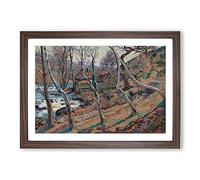 Big Box Art The Mill Through The Trees by Camille Pissarro Framed Wall Art Picture Print Ready to Hang, Walnut A2 (62 x 45 cm)