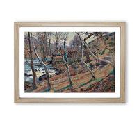 Big Box Art The Mill Through The Trees by Camille Pissarro Framed Wall Art Picture Print Ready to Hang, Oak A2 (62 x 45 cm)