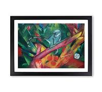 Big Box Art The Monkey by Franz Marc Framed Wall Art Picture Print Ready to Hang, Black A2 (62 x 45 cm)