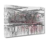 Big Box Art The Montreal Canada Skyline in Abstract Canvas Wall Art Framed Picture Print, 30 x 20 Inch (76 x 50 cm), White, Grey, Brown, Black