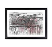 Big Box Art The Montreal Canada Skyline in Abstract Framed Wall Art Picture Print Ready to Hang, Black A2 (62 x 45 cm)