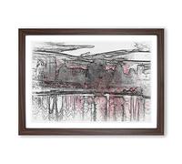 Big Box Art The Montreal Canada Skyline in Abstract Framed Wall Art Picture Print Ready to Hang, Walnut A2 (62 x 45 cm)