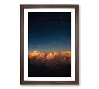 Big Box Art The Moon Above Nebraska in Abstract Framed Wall Art Picture Print Ready to Hang, Walnut A2 (62 x 45 cm)