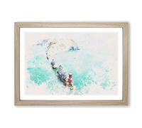 Big Box Art The Needles Isle of Wight Watercolour Framed Wall Art Picture Print Ready to Hang, Oak A2 (62 x 45 cm)