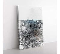 Big Box Art The New York Skyline with Central Park in Abstract Canvas Wall Art Print Ready to Hang Picture, 76 x 50 cm (30 x 20 Inch), White, Grey, Black