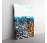 Big Box Art The New York Skyline with Central Park Painting Canvas Wall Art Print Ready to Hang Picture, 76 x 50 cm (30 x 20 Inch), White, Grey, Black