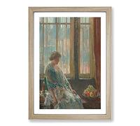 Big Box Art The New York Window by Childe Hassam Framed Wall Art Picture Print Ready to Hang, Oak A2 (62 x 45 cm)
