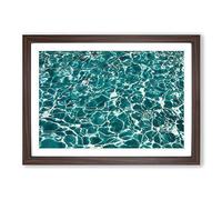 Big Box Art The Oceans Surface in Green by Framed Wall Art Picture Print Ready to Hang, Walnut A2 (62 x 45 cm)