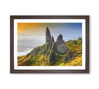 Big Box Art The Old Man of Storr in The Isle of Skye Scotland Framed Wall Art Picture Print Ready to Hang, Walnut A2 (62 x 45 cm)