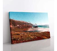 Big Box Art The Pacific Coast Highway in California Canvas Wall Art Print Ready to Hang Picture, 76 x 50 cm (30 x 20 Inch), Brown, White, Blue, Grey