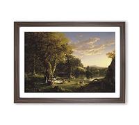Big Box Art The Picnic by Thomas Cole Framed Wall Art Picture Print Ready to Hang, Walnut A2 (62 x 45 cm)