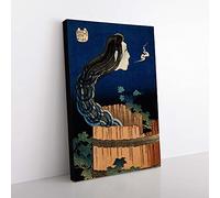 Big Box Art The Plate Mansion by Katsushika Hokusai Painting Canvas Wall Art Print Ready to Hang Picture, 76 x 50 cm (30 x 20 Inch), Blue, Black, Brown, Green, Cream