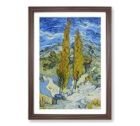 Big Box Art The Poplar Trees by Vincent Van Gogh Framed Wall Art Picture Print Ready to Hang, Walnut A2 (62 x 45 cm)
