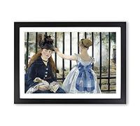 Big Box Art The Railway by Edouard Manet Framed Wall Art Picture Print Ready to Hang, Black A2 (62 x 45 cm)