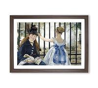 Big Box Art The Railway by Edouard Manet Framed Wall Art Picture Print Ready to Hang, Walnut A2 (62 x 45 cm)