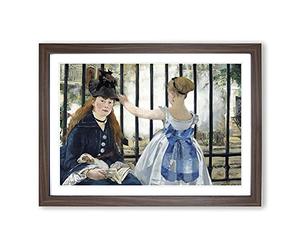 Big Box Art The Railway by Edouard Manet Framed Wall Art Picture Print Ready to Hang, Walnut A2 (62 x 45 cm)