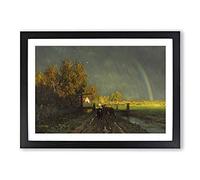 Big Box Art The Rainbow by Willem Roelofs Framed Wall Art Picture Print Ready to Hang, Black A2 (62 x 45 cm)