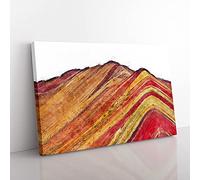 Big Box Art The Rainbow Mountains of Peru Painting Canvas Wall Art Print Ready to Hang Picture, 76 x 50 cm (30 x 20 Inch), Brown, White, Red