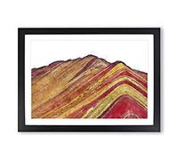 Big Box Art The Rainbow Mountains of Peru Painting Framed Wall Art Picture Print Ready to Hang, Black A2 (62 x 45 cm)