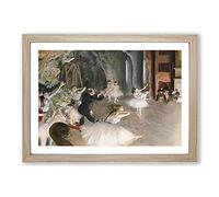 Big Box Art The Rehearsal Onstage by Edgar Degas Framed Wall Art Picture Print Ready to Hang, Oak A2 (62 x 45 cm)